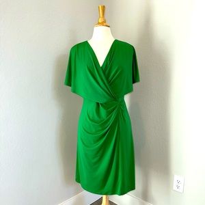 Kensie Green Draped Blouson A-Line Dress Size 8